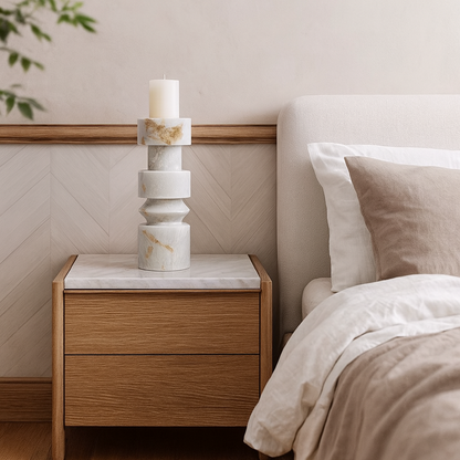 Modular Ringed Candle Stand - Gray