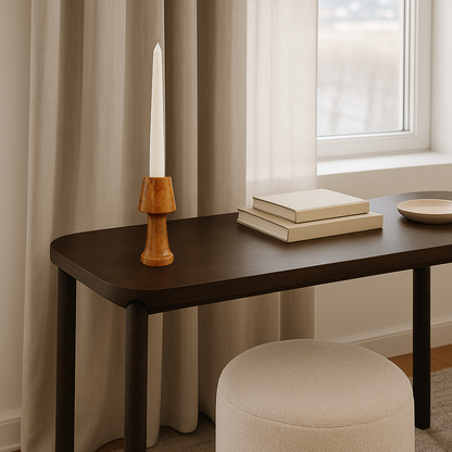 Frustum Capped Candle Stand  - Red Polish