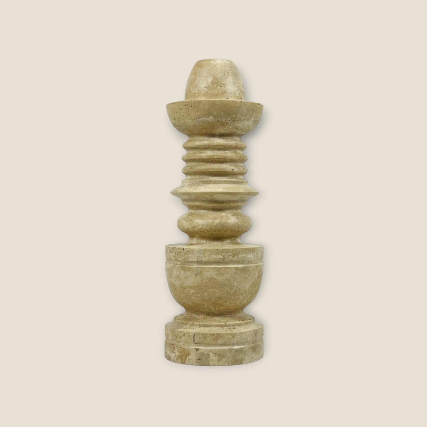 Cairn Candle Stand - Travertine
