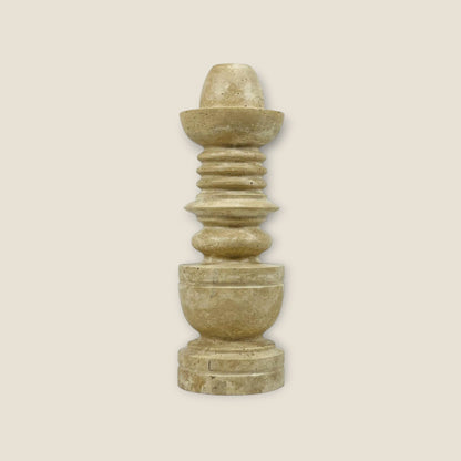 Cairn Candle Stand - Travertine