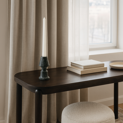 Frustum Capped Candle Stand - Black