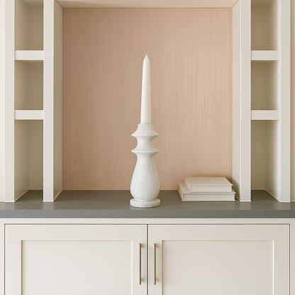 Ringed Bulb Candle Stand - Gray