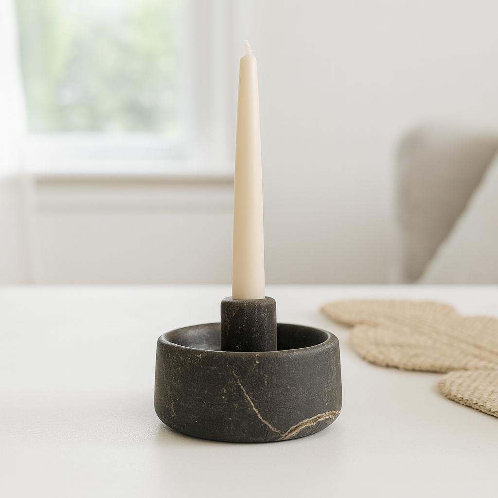 Bowl Candle Stand - Black