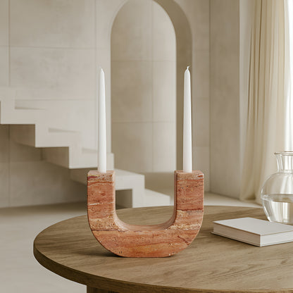 U-Shape Candle Stand - Red