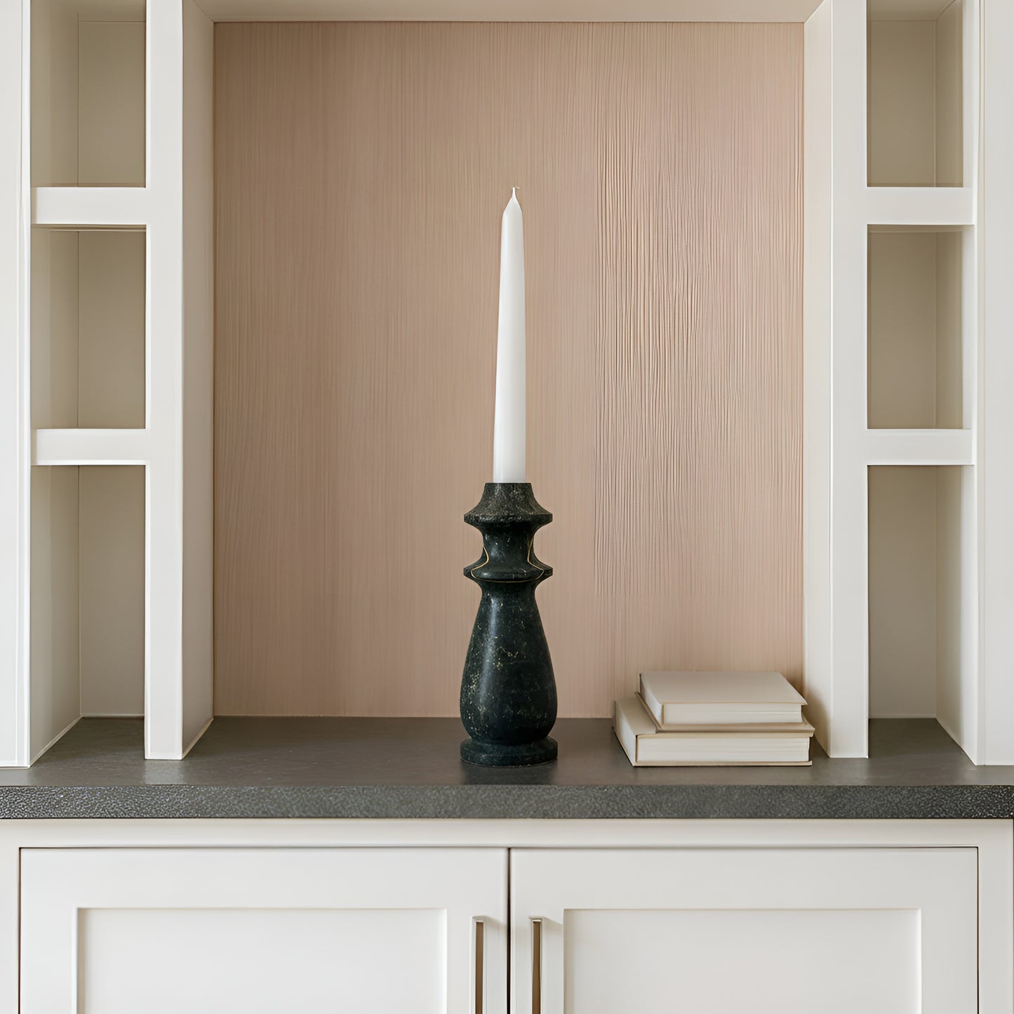 Ringed Bulb Candle Stand - Black