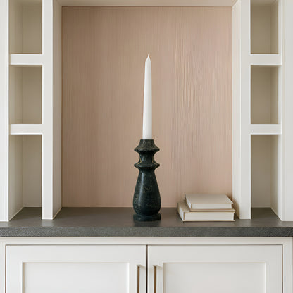 Ringed Bulb Candle Stand - Black