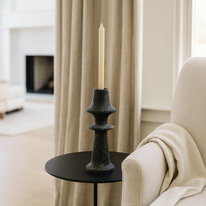 Ringed Mushrom Candle Stand - Black