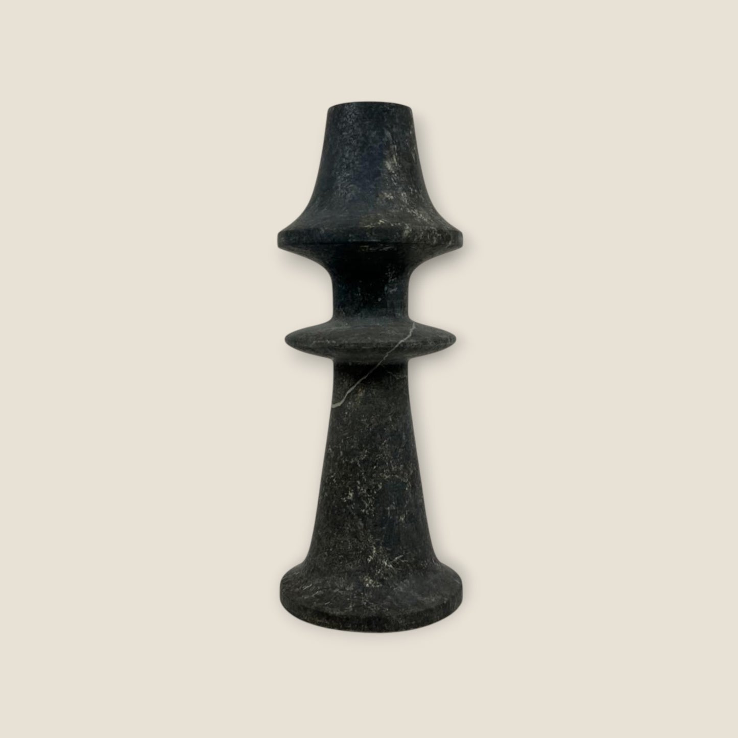 Ringed Mushrom Candle Stand - Black