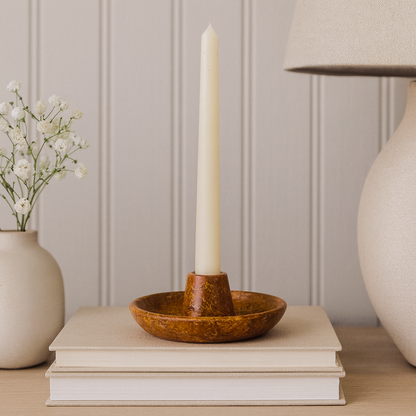 Shallow Dish Candle Holder - Red