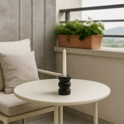 Triple Band Candle Stand - Black