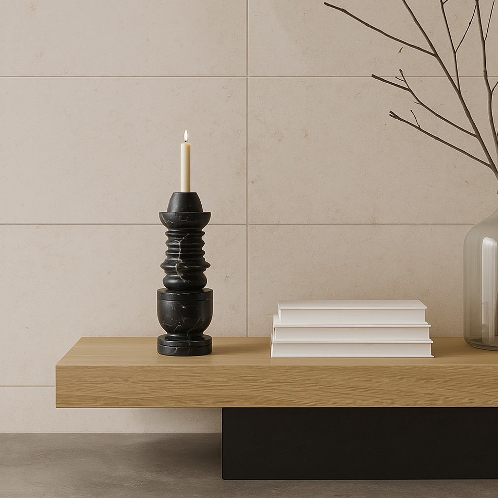 Cairn Candle Stand - Black