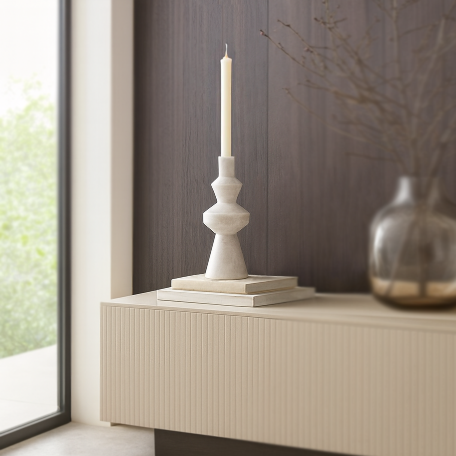 Bulged Ring Candle Stand - Gray
