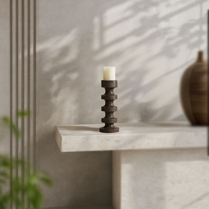 Accordian Candle Stand - Brown
