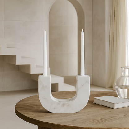 U-Shape Candle Stand - White