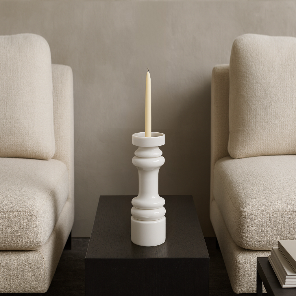 Shaker Candle Stand - White