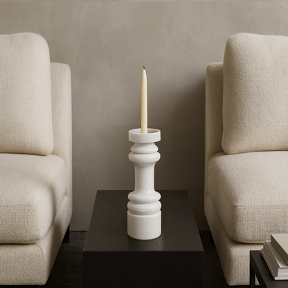 Shaker Candle Stand - White