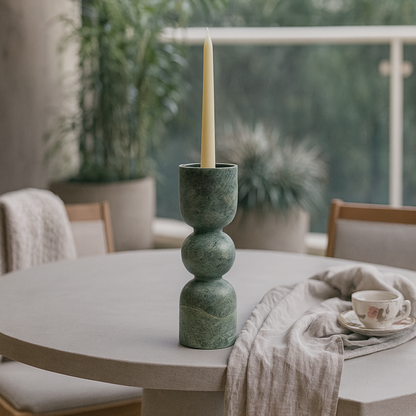 Orb-Linked Candle Stand - Green