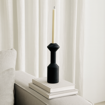 Pommel-Top Candle Stand - Black