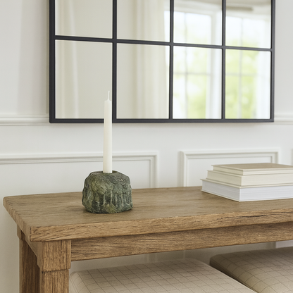 Organic Stone Candle Stand - Green