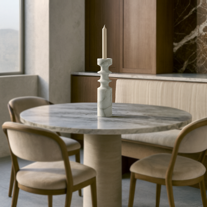 Dual Ringed Candle Stand - Gray