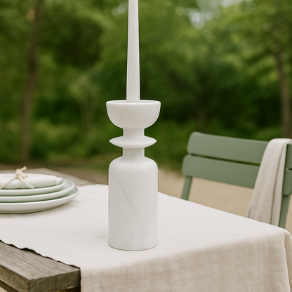 Collared Candle Stand - Gray