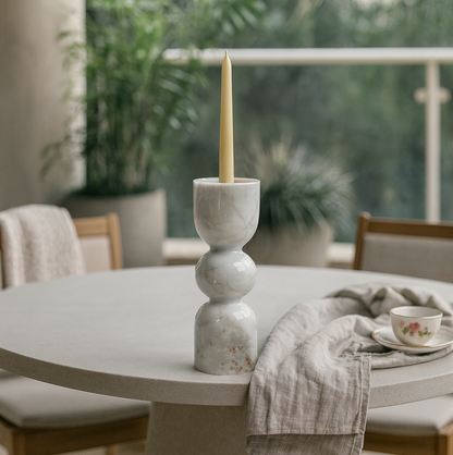 Orb-Linked Candle Stand - Gray