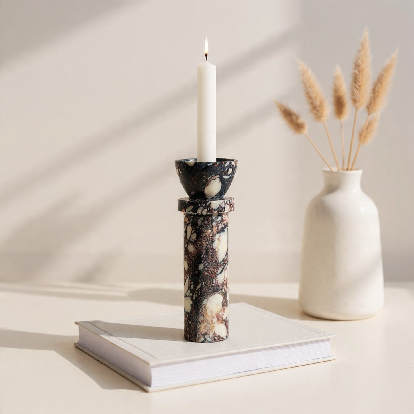 Torch Candle Stand - Red & White