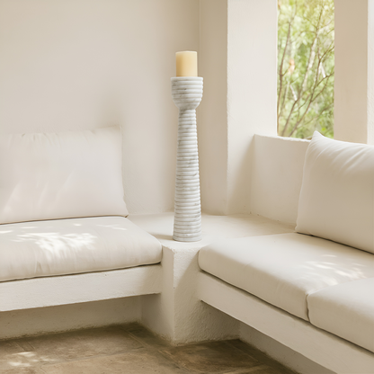 Striated Cup-Top Candle Stand - Large