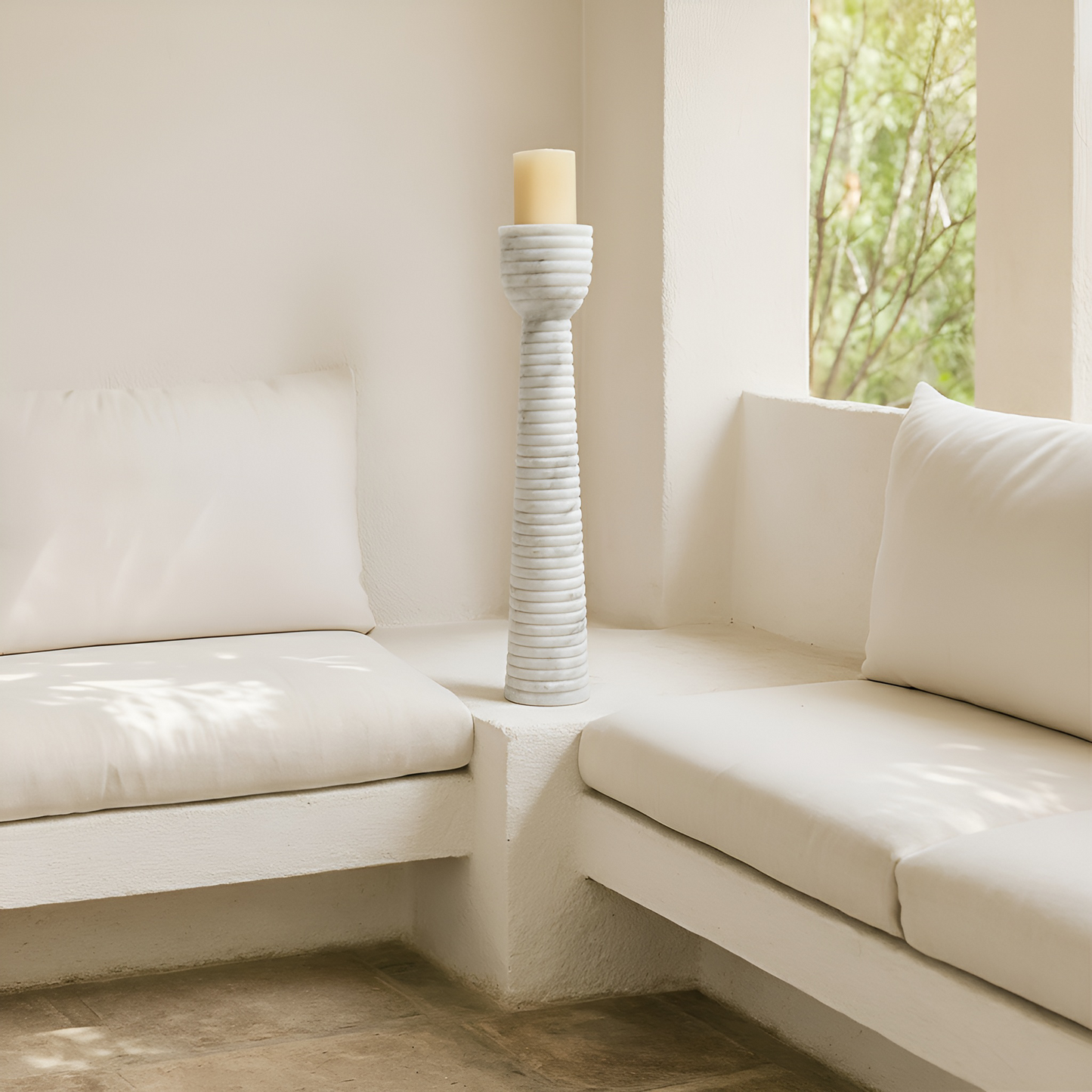 Striated Cup-Top Candle Stand - Small