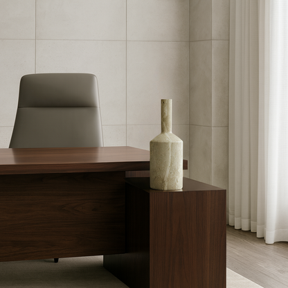Funnel Neck Ornament Bottle - Travertine