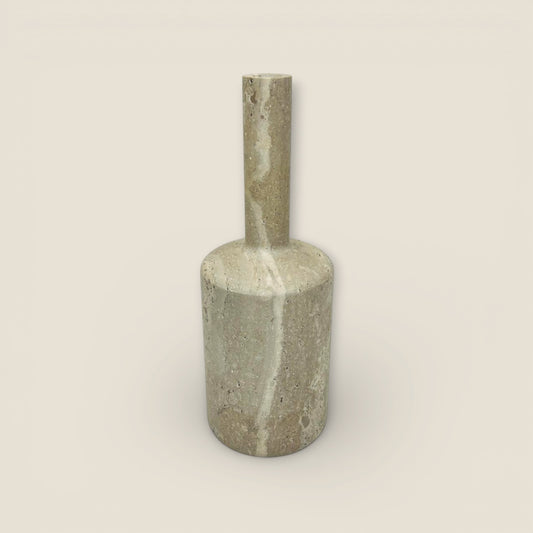 Funnel Neck Ornament Bottle - Travertine