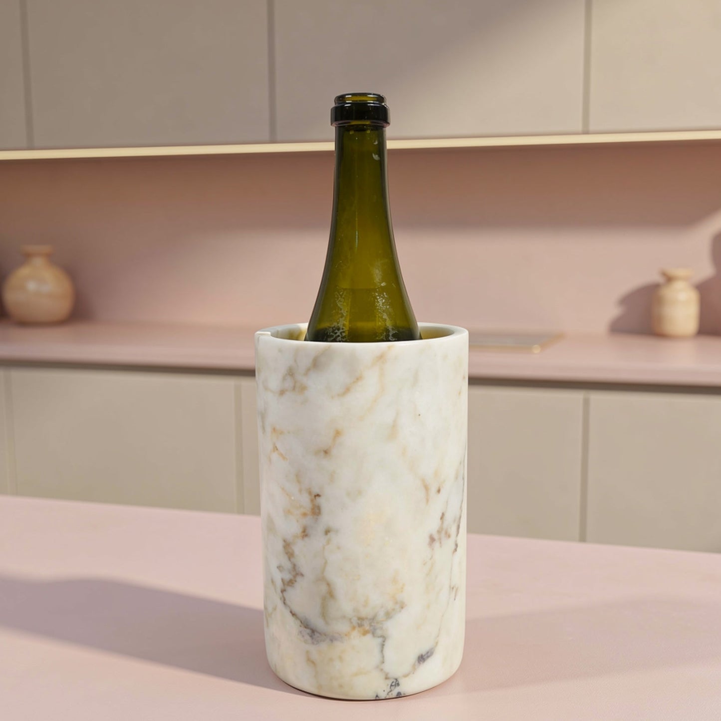 Marble Bottle Holder - Golden