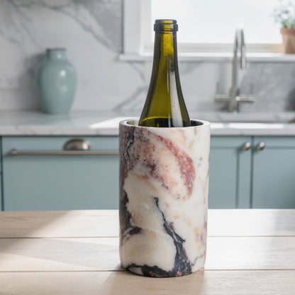 Marble Bottle Holder - -Red & White