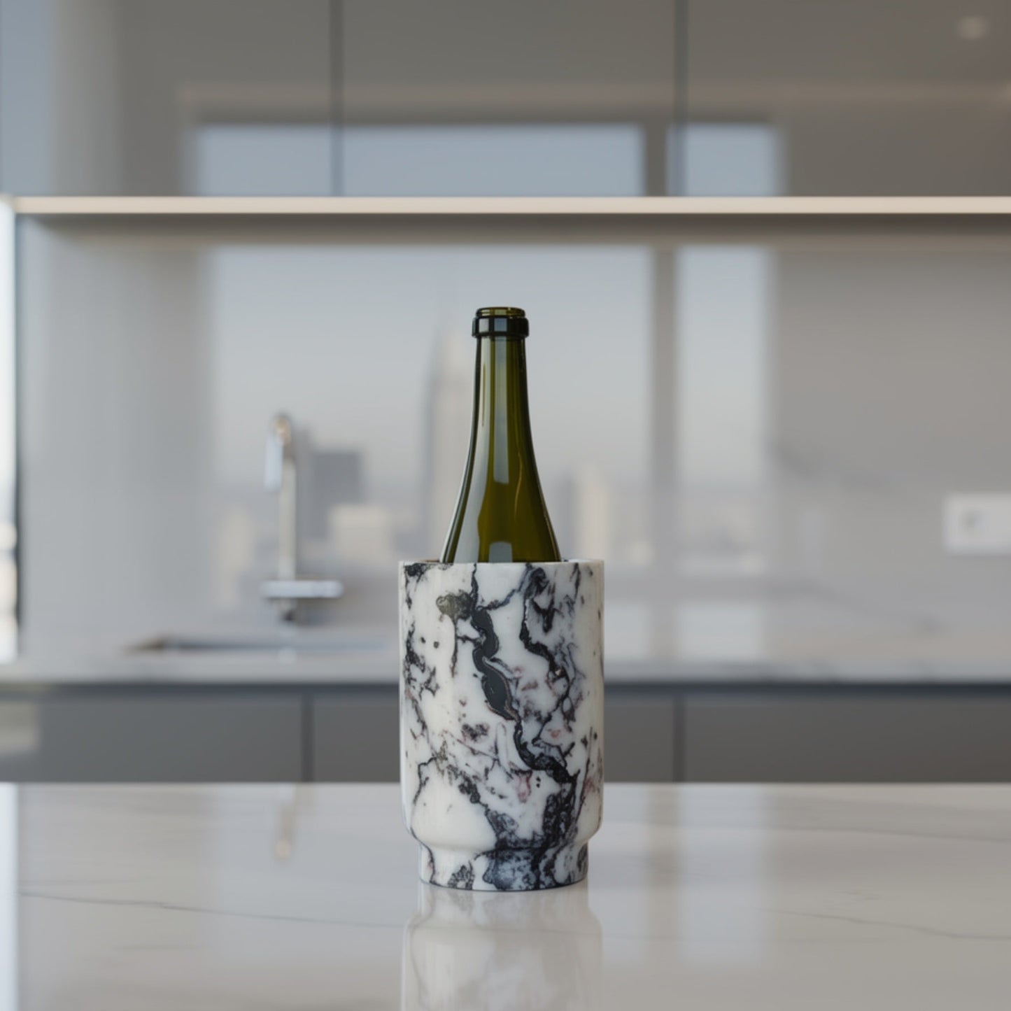 Marble Bottle Holder - Red & White