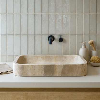 Rectangle Sink - Travertine