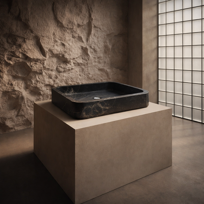 Rounded Rectangle Sink - Polish Black