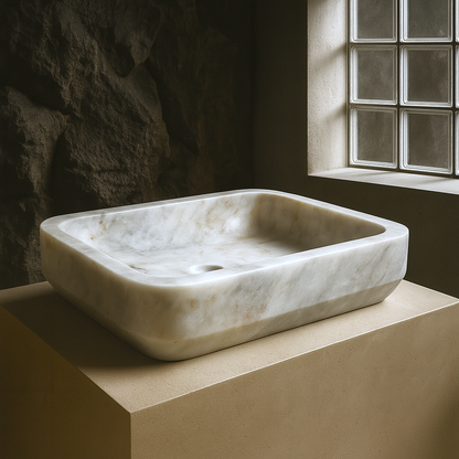 Rounded Rectangle Sink - Cheetah White