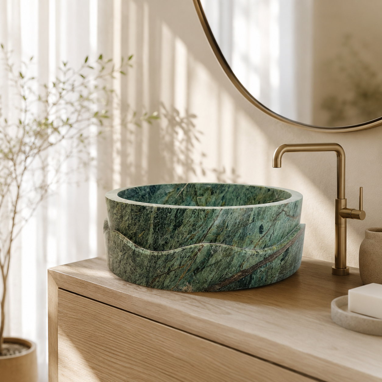 Cascade Stone Sink - Green