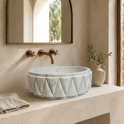 Prism Marble Basin - White