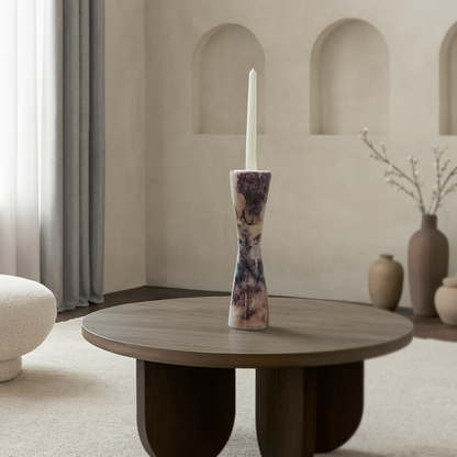 Hourglass Candle Stand - Red & White