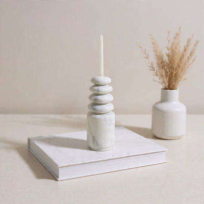 Ringed Candle Stand - Gray