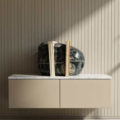 Blotched Riverstone Bookend - Black