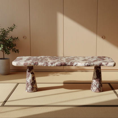 Ruby Stone Bench - Red & White