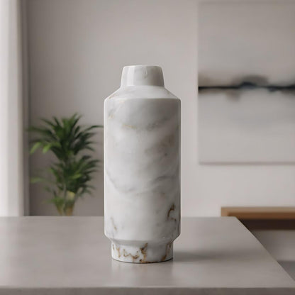 Cylindrical Vase - Cheetah White
