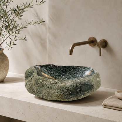 White Lined Sink - River Stone