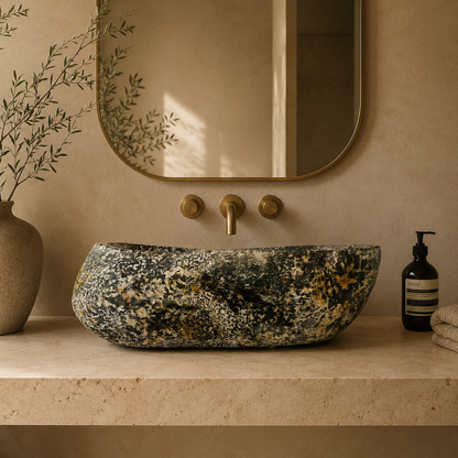 Caramel Spotted Sink - River Stone