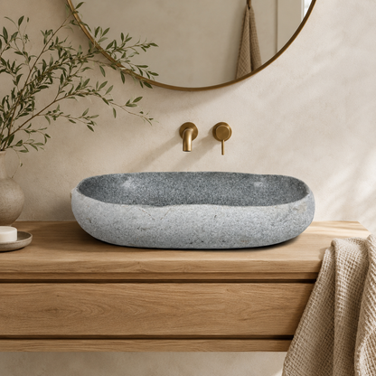 Grey Blotched Sink - River Stone