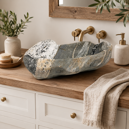 Watercarved Sink - River Stone