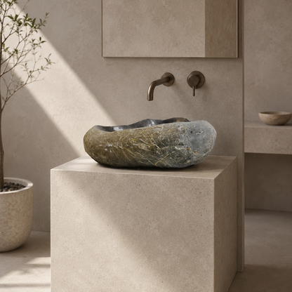 Umber Sink -  River Stone