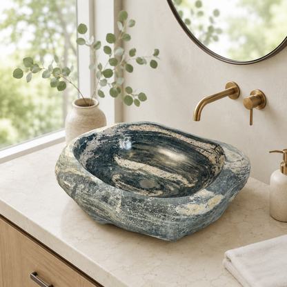 Velour Wave Sink -  River Stone